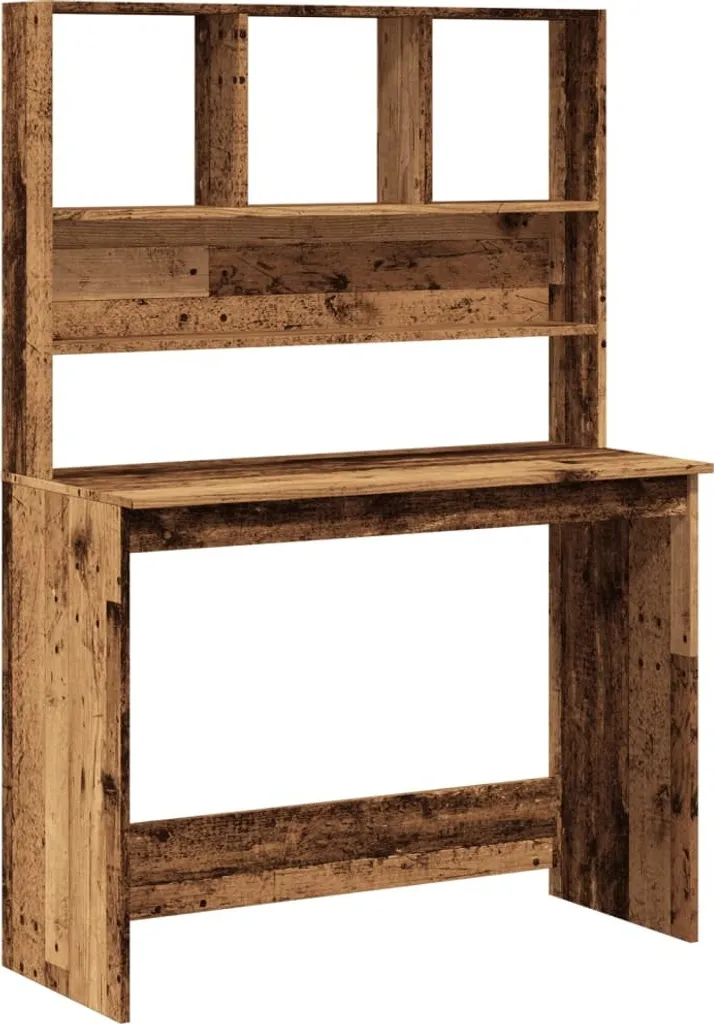 Scrivania Office Cloris 2025 Legno Vecchio 102x45cm con Libreria Alta