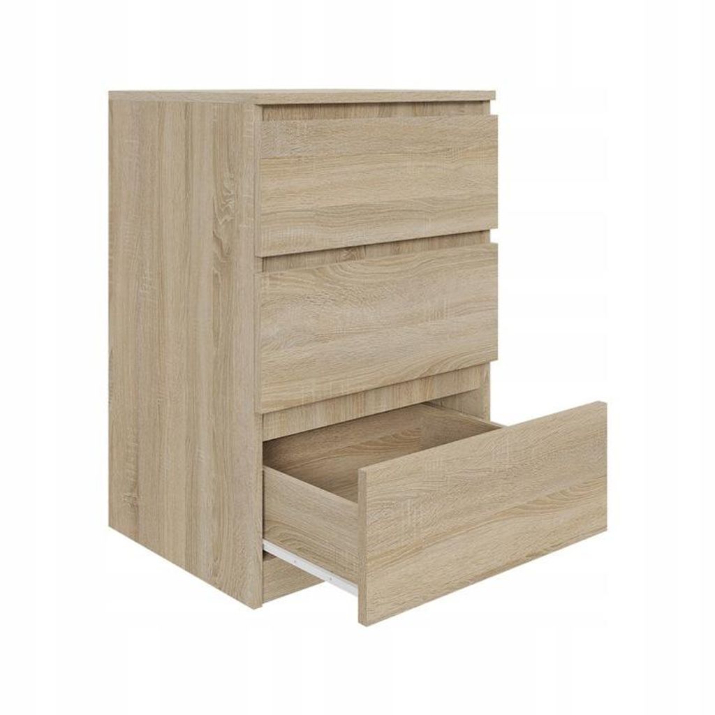 Kommode AVEN 50cm, Schrank 3 Schubladen, Sonoma-Eiche, Produktbild 