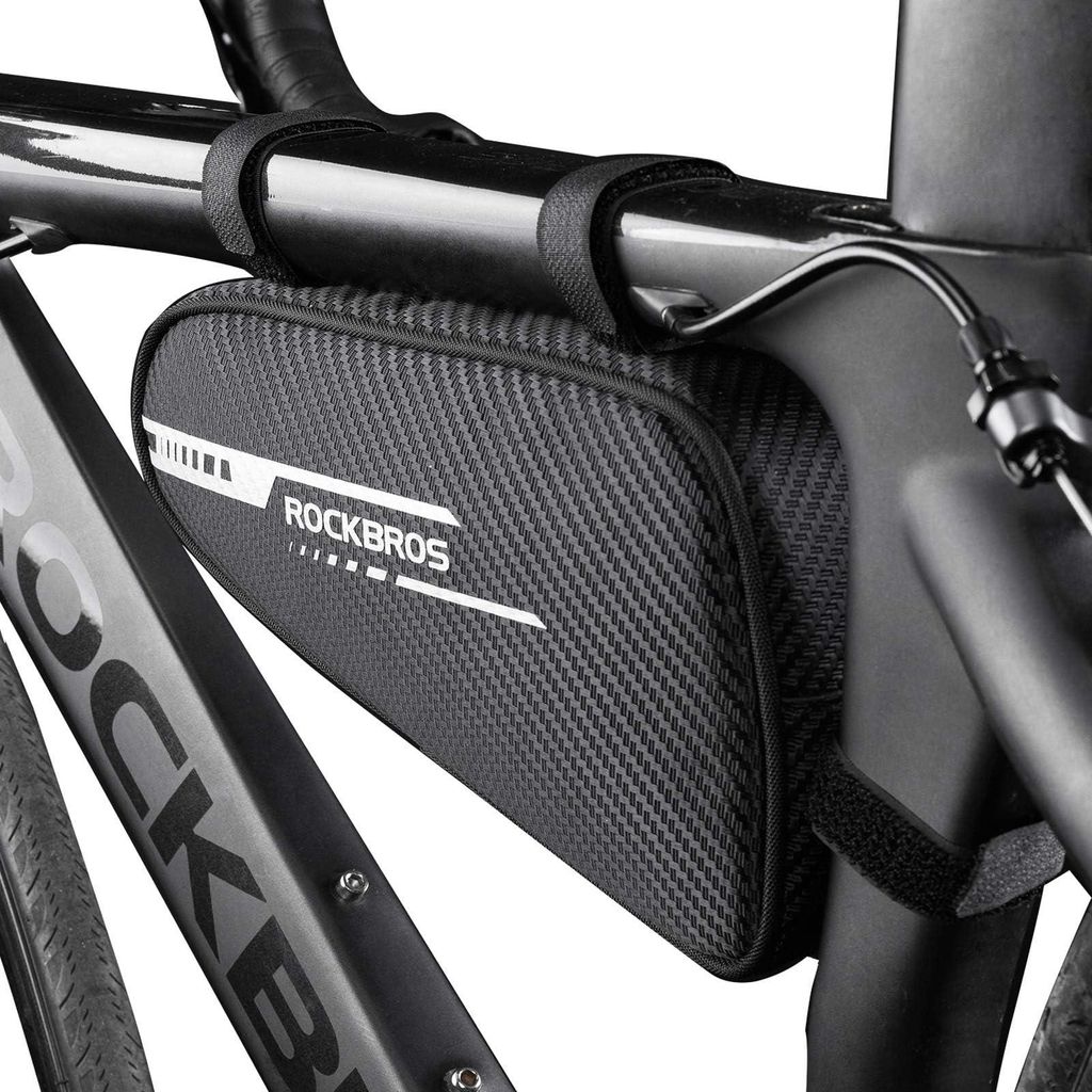 ROCKBROS Fahrradtasche Rahmentasche Dreieckstasche 1,2L für MTB, Rennräder Schwarz