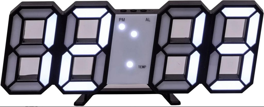 3D LED hodiny s LED displejem času, data, teploty, USB Obrázek produktu 
