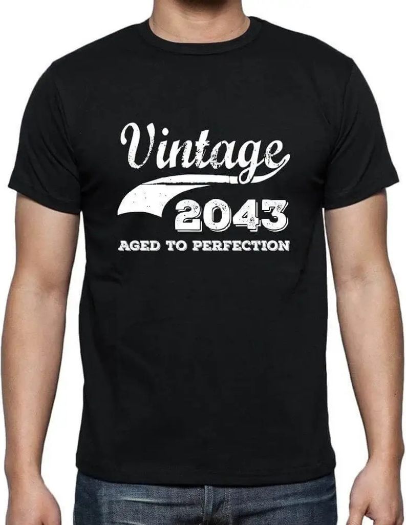 Herren Grafik T-Shirt Bis zur Perfektion gereift 2043 – Aged To Perfection 2043 – Öko-Verantwortlich Vintage Jahrgang Kurzarm Lustige Druck Ge...