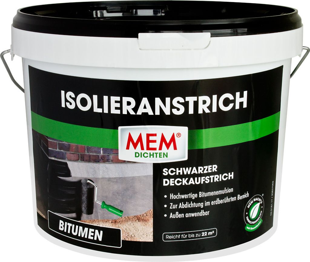 MEM Isolieranstrich 10L Bitumenanstrich Bitumen Abdichtung Produktbild 
