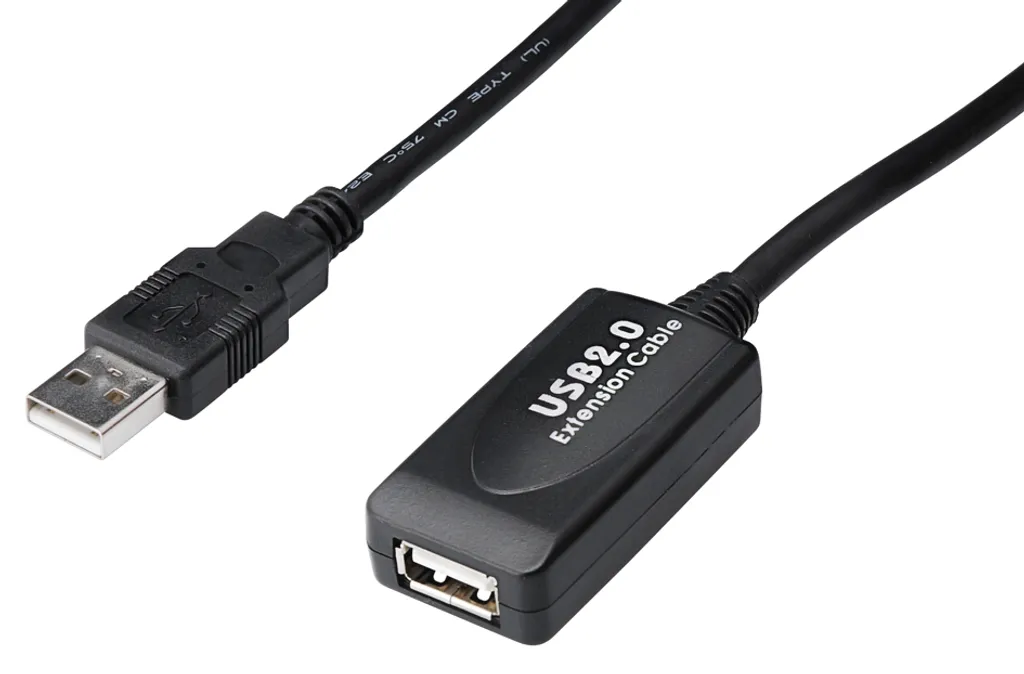 Câble Répéteur USB 2.0 Digitus Mâle Femelle 20m Extension Active Noire