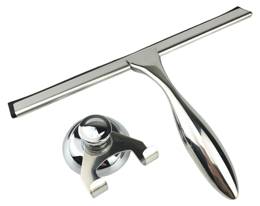 Duschabzieher aus Edelstahl mit Haken, ergonomisches Design, Fensterwischer, Glastürenreiniger, Badezimmerreiniger, Werkzeug A