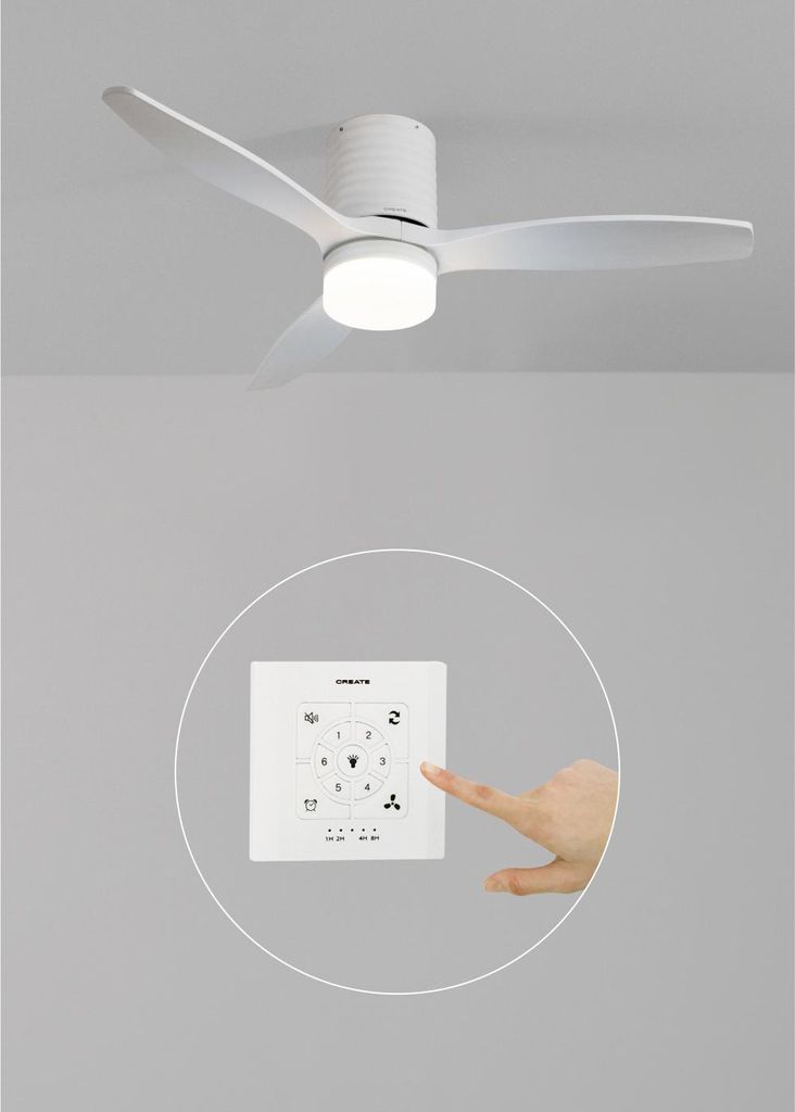 WIND CALM LINE - Leiser Deckenventilator 40W Ø132 cm 100% Holz