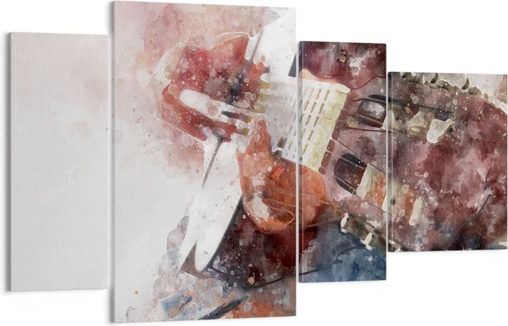 Bild auf Leinwand - Leinwandbild - Gitarre Musik - 120x70cm - Wand Bild - Wanddeko - Wandbilder - Leinwanddruck - Bilder - Kunstdruck - Wanddekorat...