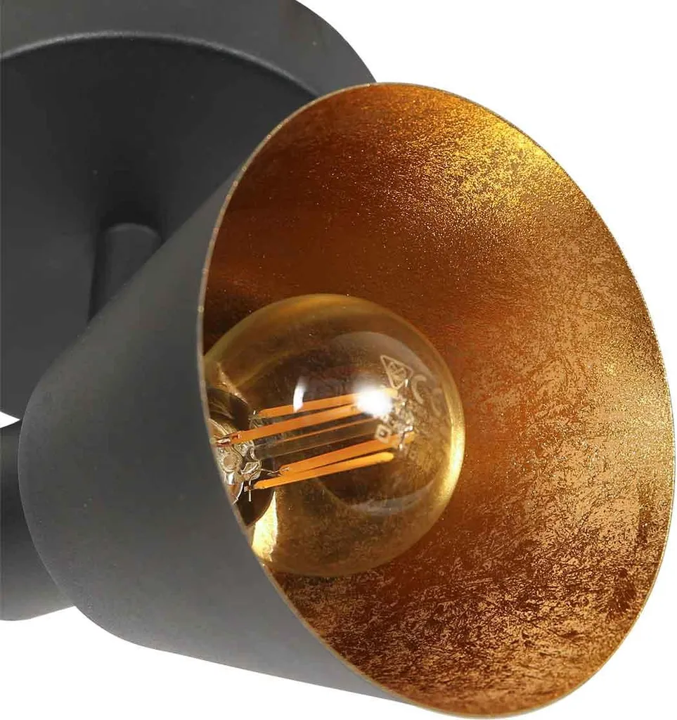Lampe de lit orientable Mexlite Oeroe en métal noir avec douille E14