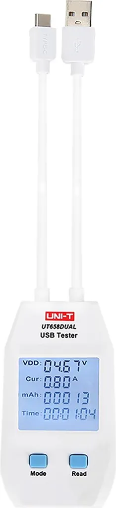 Tester USB Uni-T UT658Dual | Multimetro USB-A e USB-C Digitale MIE0415