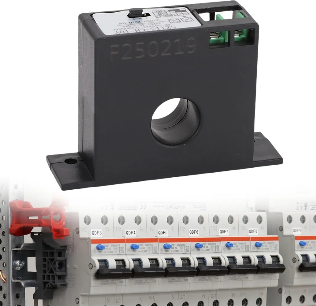 Transformateur de courant 50A avec sortie 0-10V, boîtier rail DIN isolant - 10