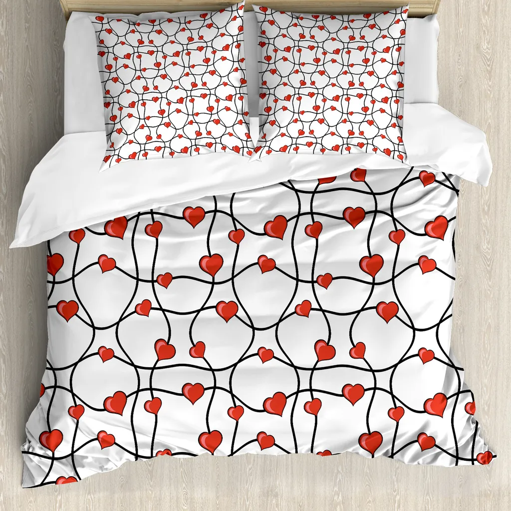 Copripiumino Abakuhaus Valentines Rosso e Nero - Look Moderno