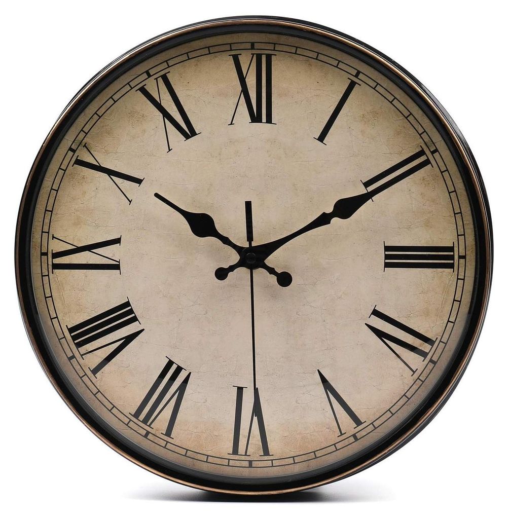 Omgoods - Vintage Wandklok met Romeinse Cijfers - 28 cm Productafbeelding 