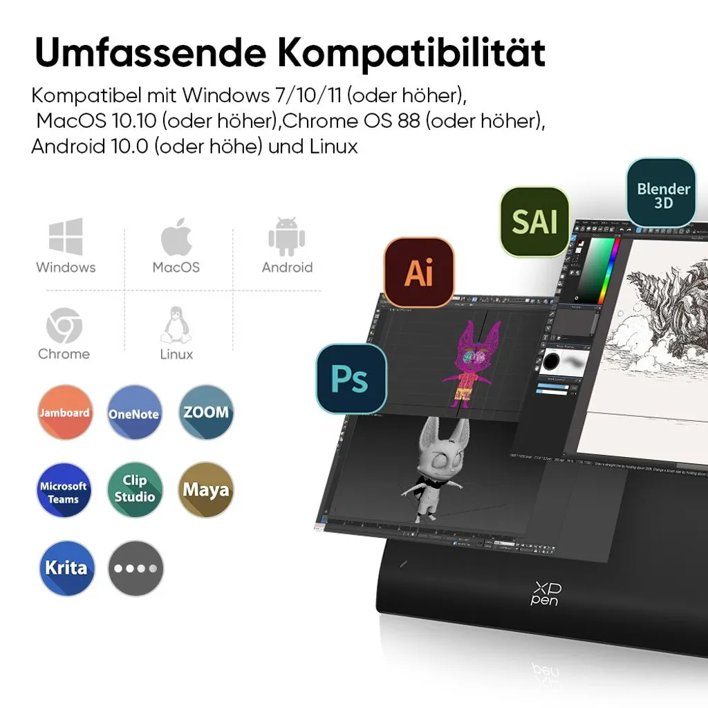 Tablette graphique Bluetooth XPPen Deco Pro MW 2e Génération format Large - 7