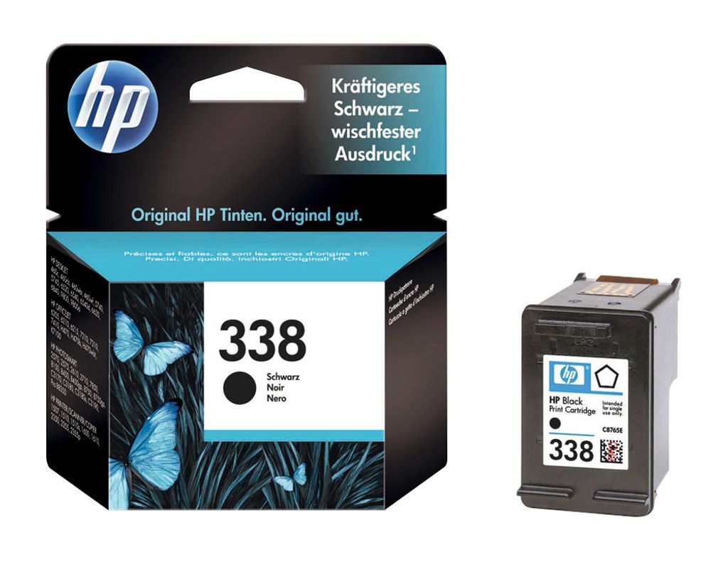 HP 338 Schwarz Original Tintenpatrone, Standardertrag, Schwarz, Tinte auf Pigmentbasis, Tinte auf Farbstoffbasis, 1 Stück(e), 480 Seiten
