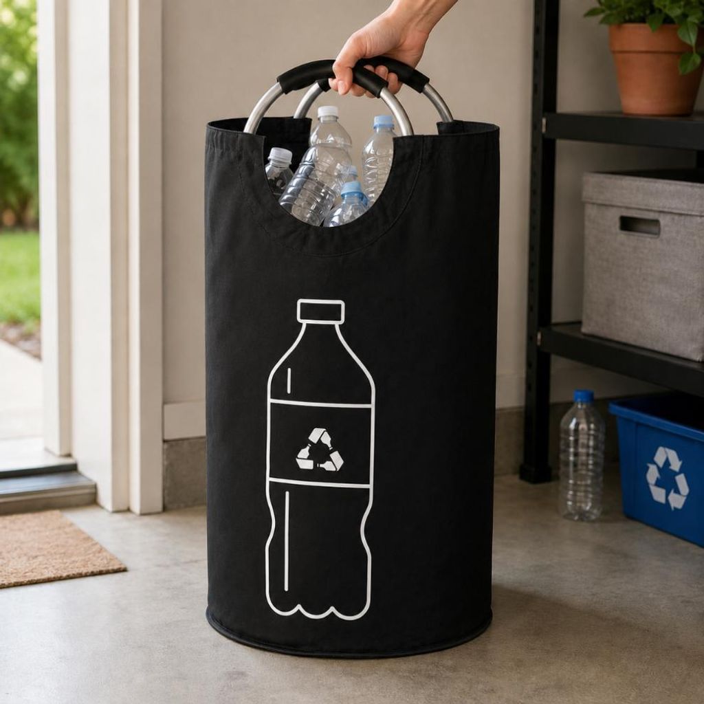 WELLHAUS Flaschentasche 82L Schwarz Recycling Tasche mit