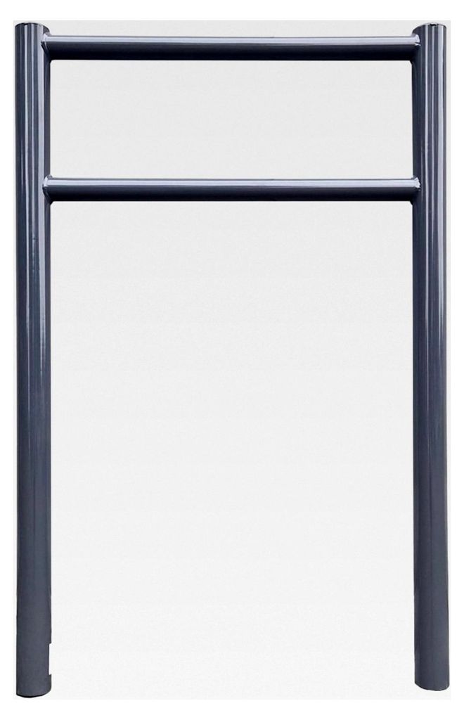 Fahrradanlehnbügel mit Knieholm 115x75 cm aus pulverbeschichtetem Stahl Ø 60 mm zum Einbetonieren