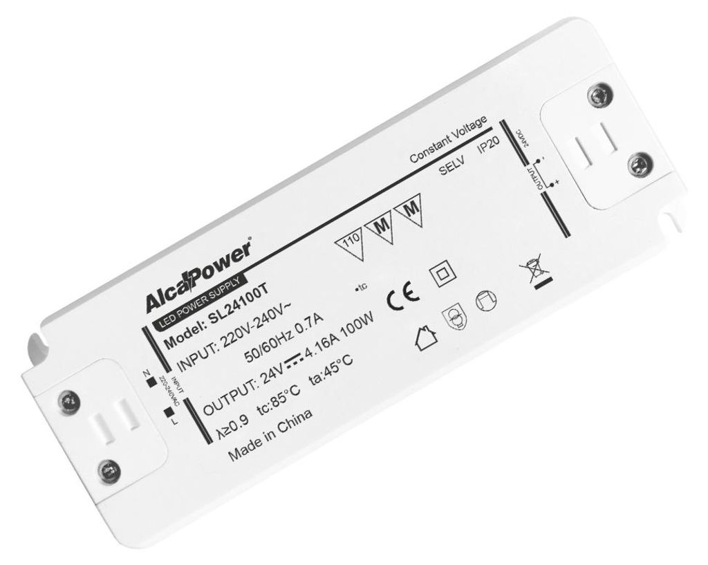 Alcapower Schaltnetzteil 12V 100W 8,33A für Beleuchtung IP20 mit integriertem Überlast- und Kurzschlussschutz ultrakompakt