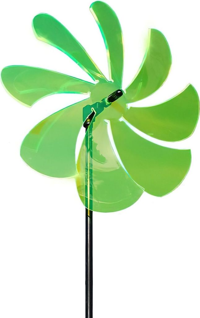 Lichtzauber Windrad, 25 cm, grün, inkl. 100 cm Stab