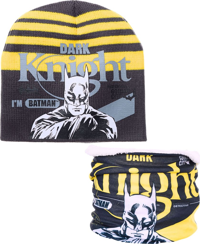 2-tlg. Winter Set: Batman Wintermütze & Schal 52 cm
