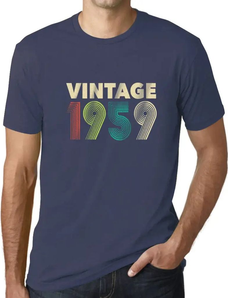 Herren Grafik T-Shirt Vintage 1959 Geschenk 65. Geburtstag Jahrestag 65 Jahre Jubiläum 65 Jährige Mann Jahrgang 1959 Kurzarm Lustige Druck