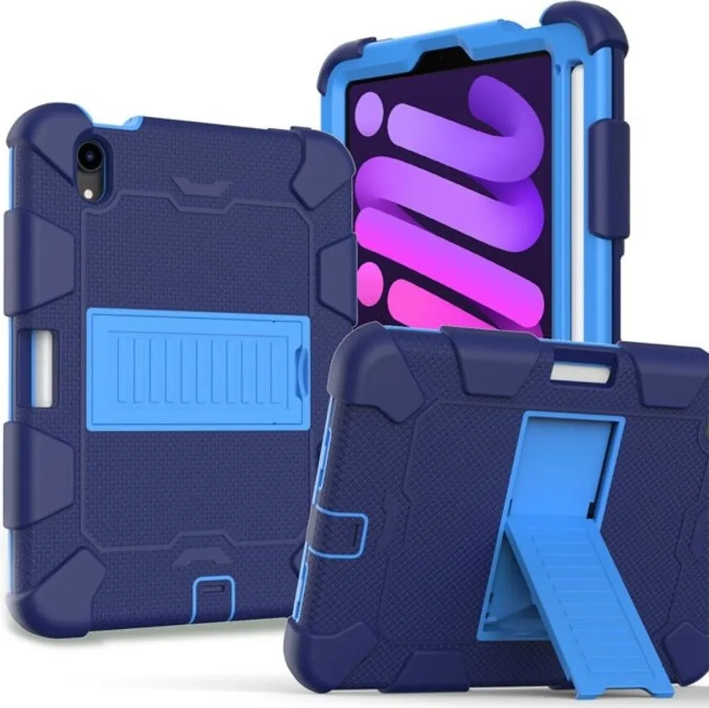 Custodia Blu iPad Mini 6 8.3" con Porta Penna e Stand | Cover Protezione