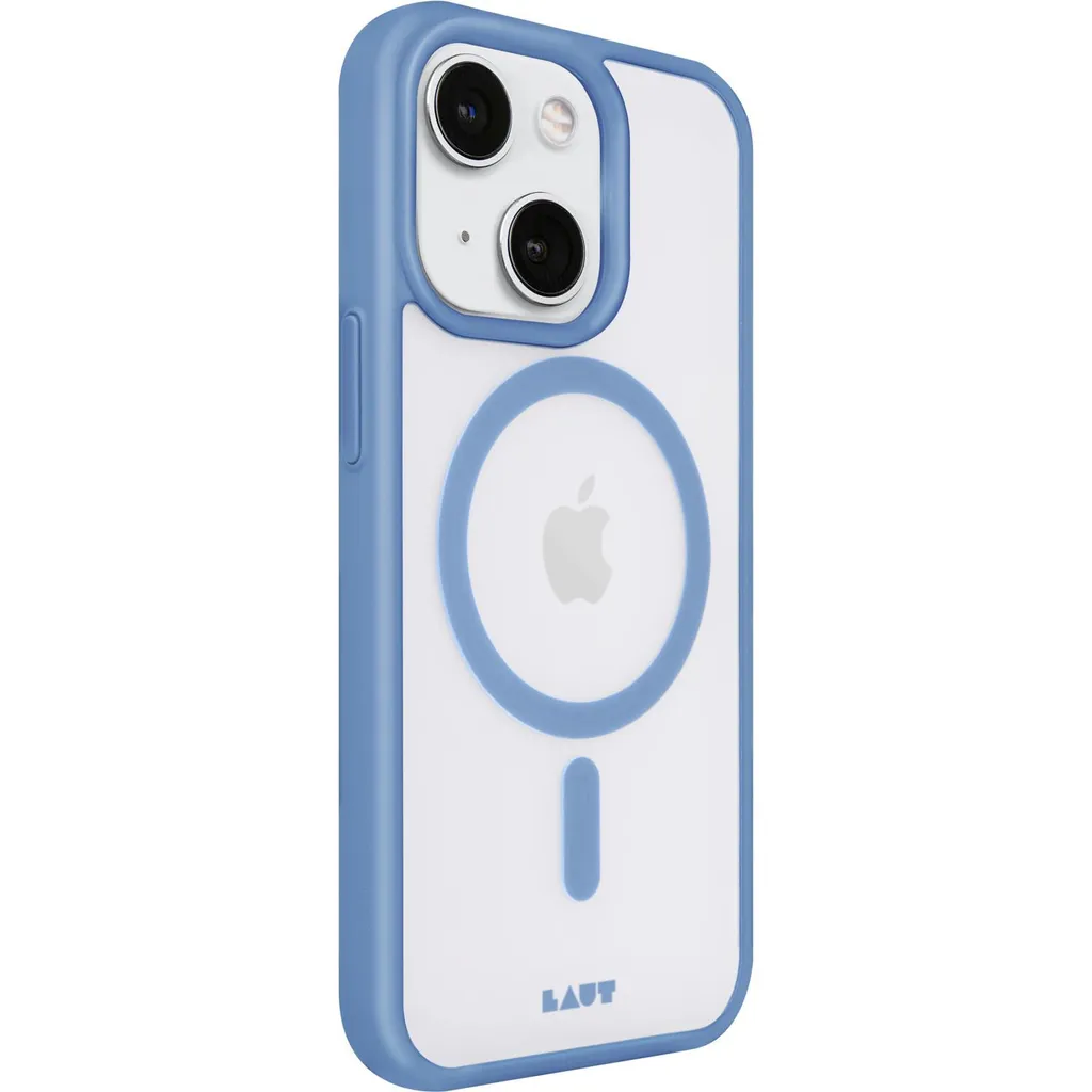 Coque iPhone 14 Plus antichoc LAUT HUEX Protect Bleue et Transparente