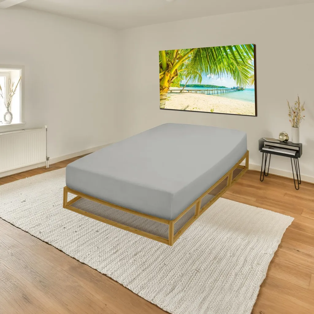 CloudComfort Basic: 4 Lenzuola Jersey Grigio Argento 180x190-200x200 - 5