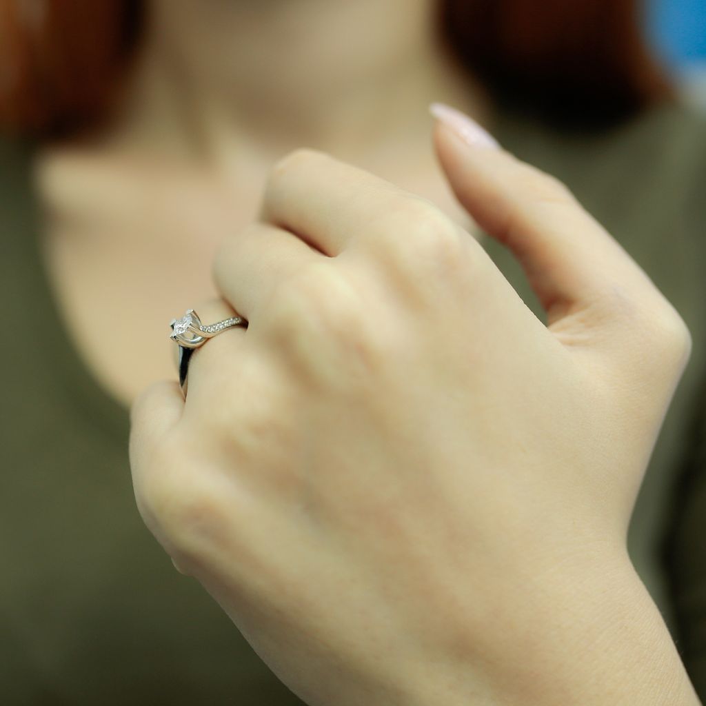0,31 Carat Diamant Solitär Ring Antragsring 14 Karat Weißgold