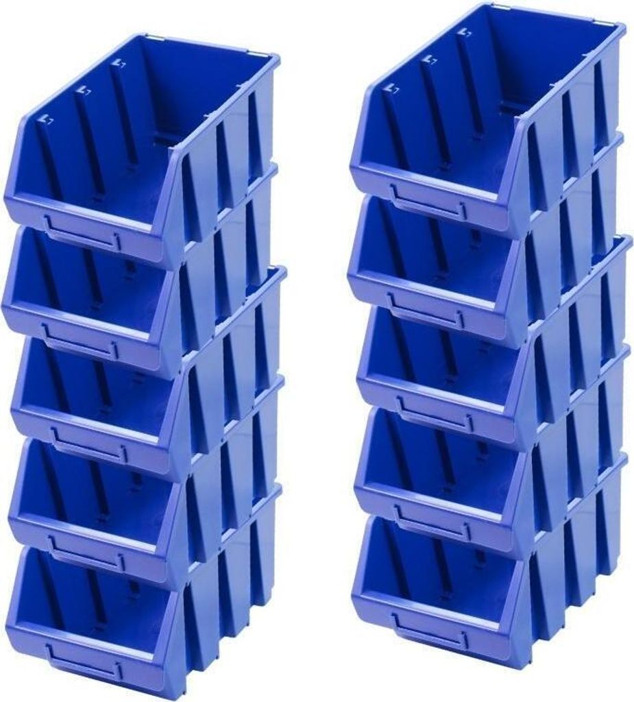 SuperSparSet 10x Sichtlagerbox 3 | HxBxT 12,6x17x24cm | Polypropylen | Blau