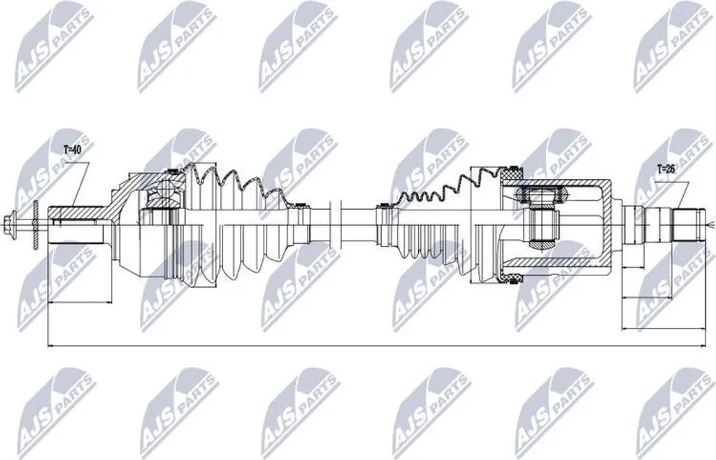 Arbre de transmission OE 31367192 NTY en acier renforcé pour Volvo V70