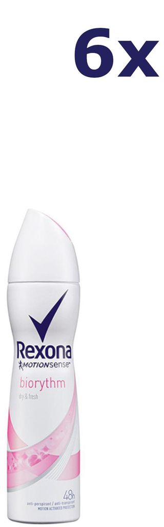 6 x Rexona Deodorante spray Biorythm 150 ml Immagine del prodotto 