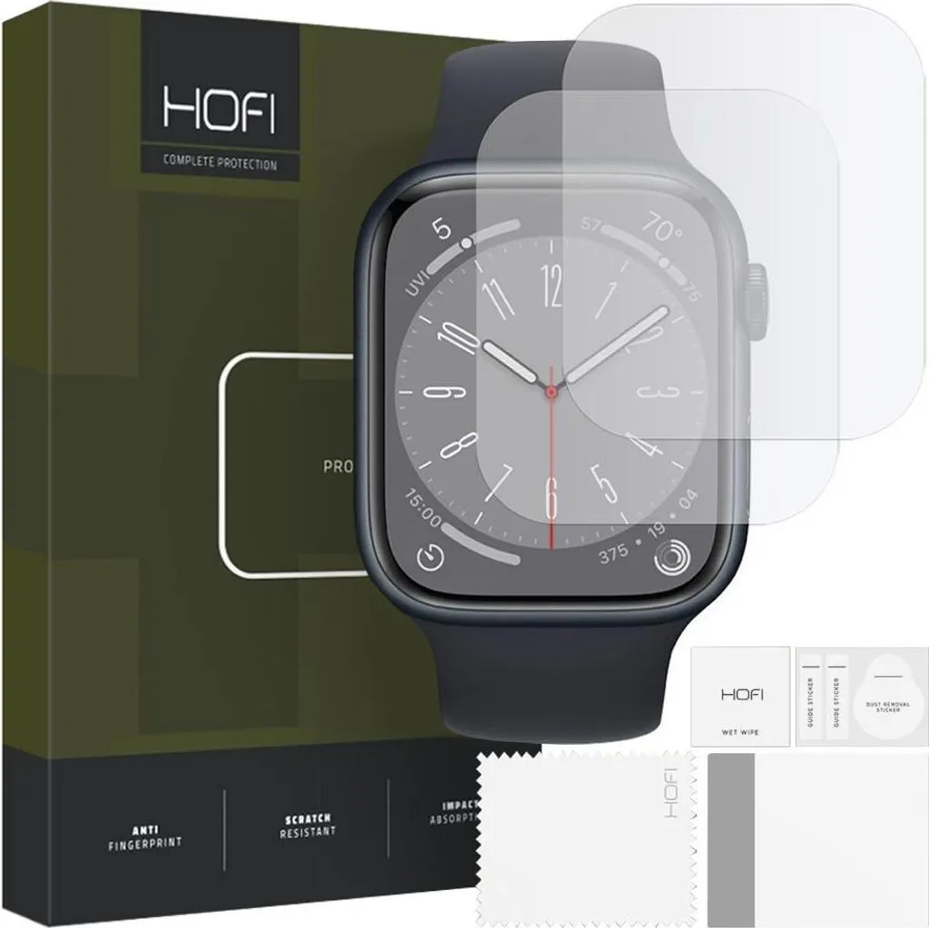 Hofi Hydroflex Pro+ 2-Pack Apple Watch 4 / 5 / 6 / 7 / 8 / 9 / Se (40 / 41 Mm) Pellicola idrogel trasparente