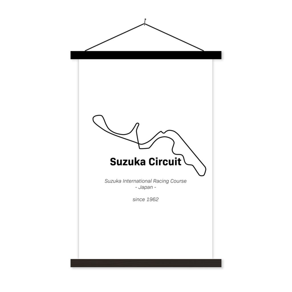 MuchoWow Textilposter Suzuka - F1 - Rennstrecke 120x180 cm mit schwarzem Rahmen - Fotos