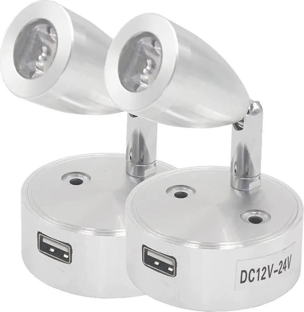 SUPAREE 2x Luci LED 12V USB Ricaricabili: Kit Illuminazione Camper e Auto