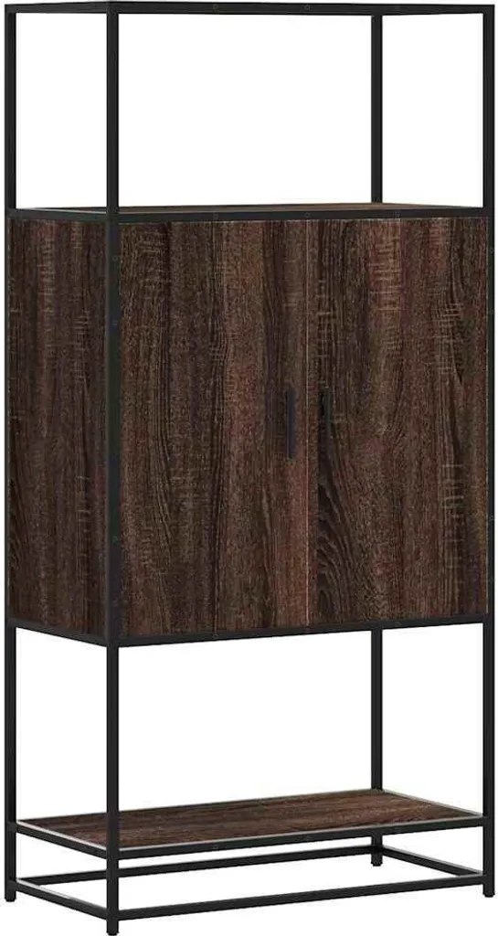 SYFAX Credenza Rovere Marrone e Metallo | Mobile Alto 139 cm