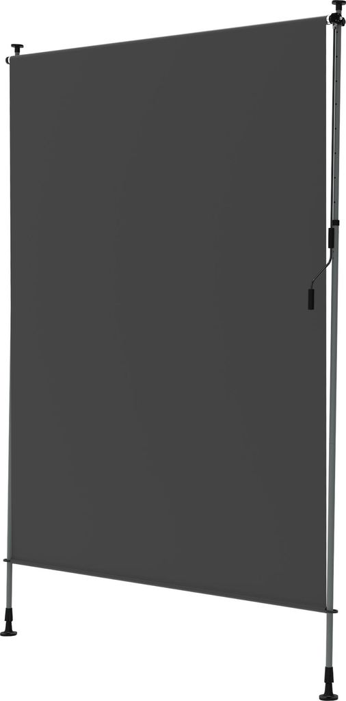 YRHome Vertikalmarkise 200 × 310 cm Markise Balkon Terrasse Garten Sonnenschutz Sichtschutz Teleskop Klemmmarkise Dunkelgrau