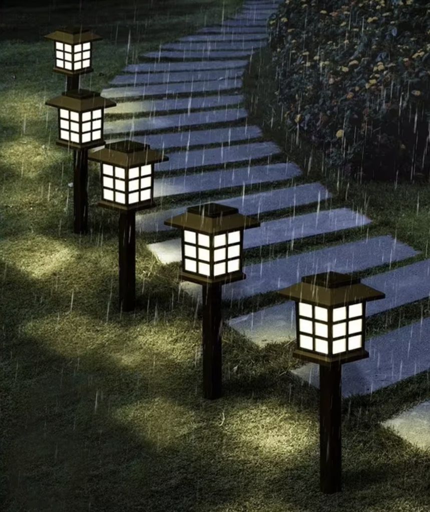 6 Lampade Solari Da Giardino Colorate Con LED - IP65 Impermeabili, 2 Modalità (Fissa/Lampeggiante), Per Esterni, Terrazza E Prato