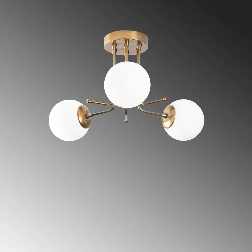 Acquista Opviq Daisy 146-AV3 - Lampadario Oro Metallo 48x48x34 cm - 4