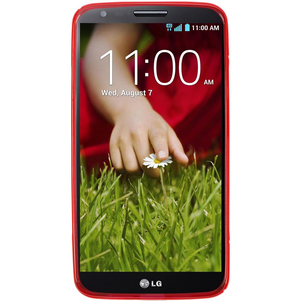 PhoneNatic Case kompatibel mit LG G2 - rot Silikon Hülle Produktbild 