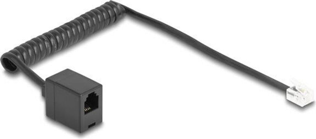 Delock Telefonkabel/Spiralkabel RJ11 St. zu RJ11 Bu. 1m