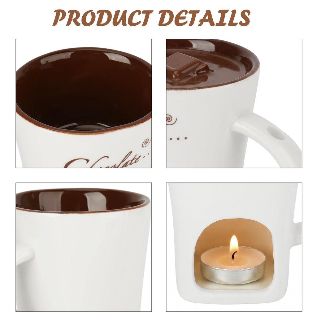 Schokofondue Tasse Keramik 200ML Schokofondue mit Gabeln