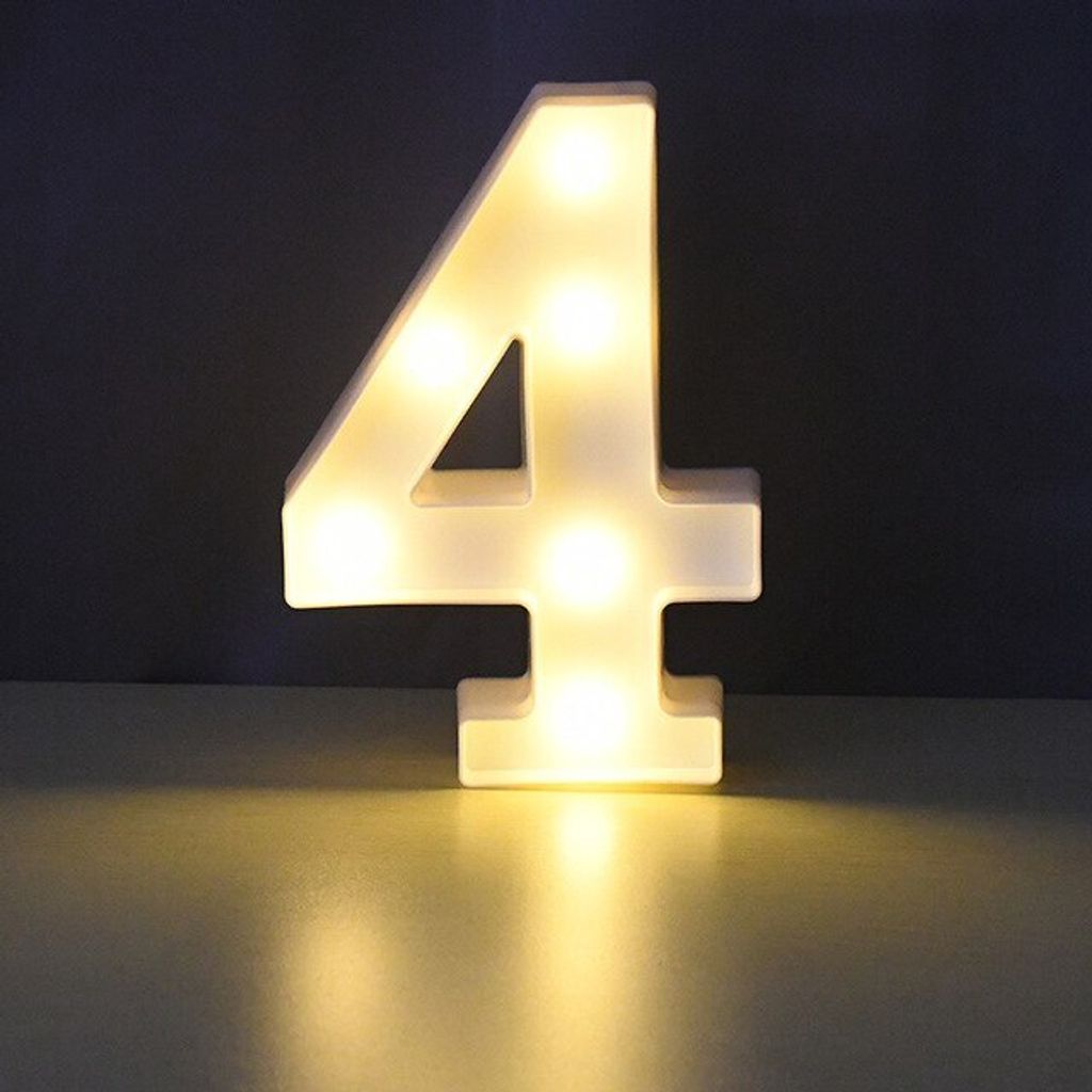 LED Leuchtzahl 3D, 22 cm Zahl 4 Produktbild 