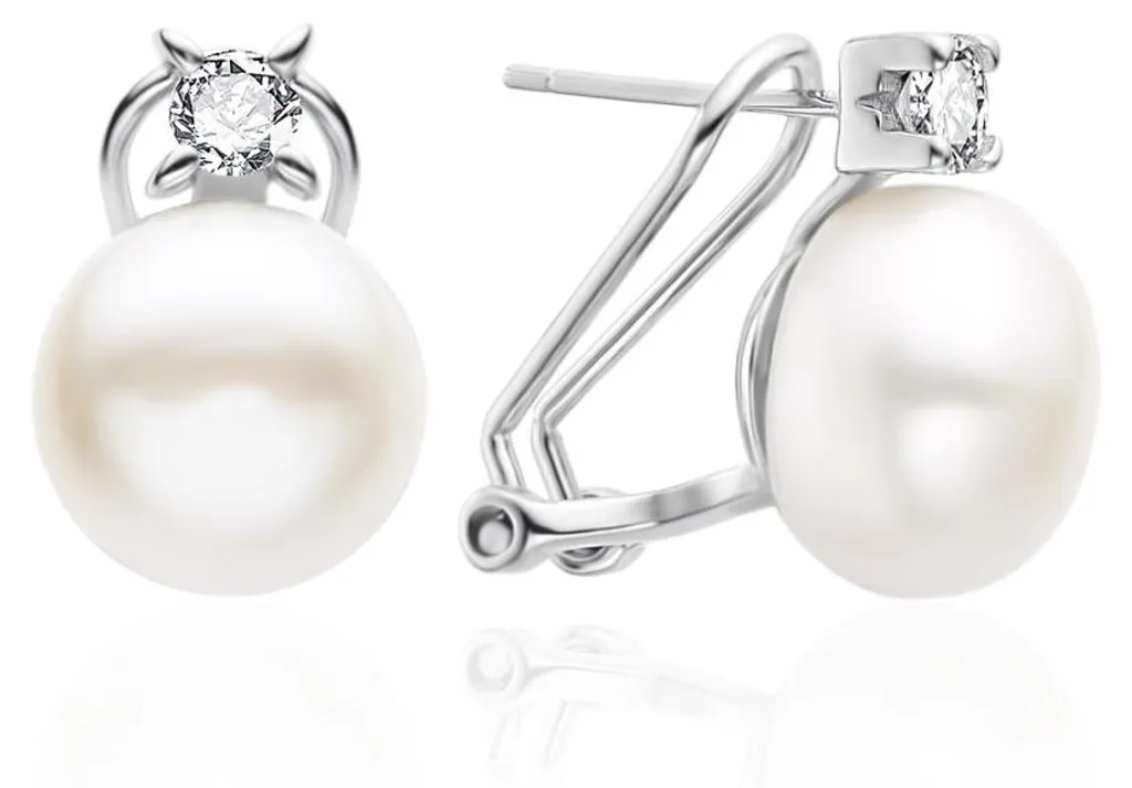 Boucles d'oreilles perles hypoallergéniques en argent anti-ternis