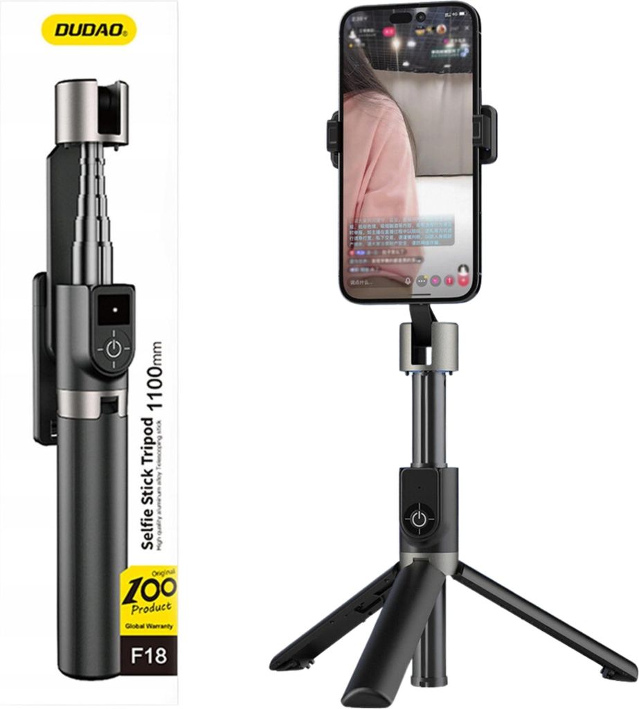 DUDAO F18 Selfie Stick Nero Supporto passivo Telefono Immagine del prodotto 