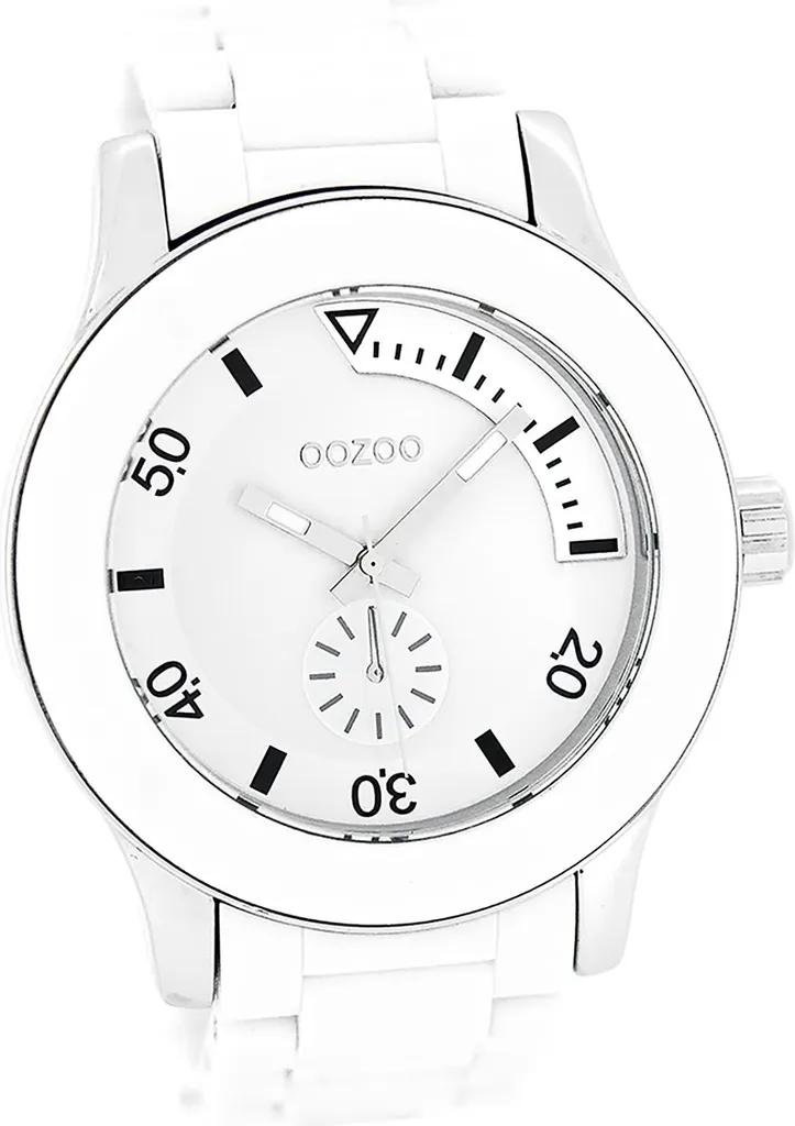 Montre Quartz Oozoo avec Bracelet Blanc Soft-Touch et Cadran Mat