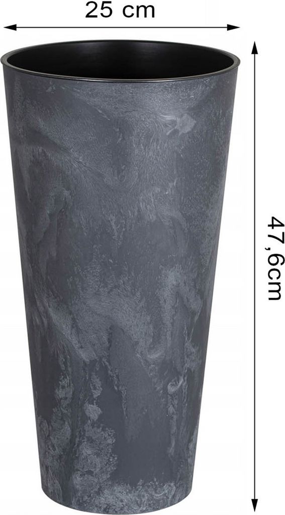 Květináč Tubus Effect tmavě šedý 25 cm Zdjęcie produktu 8