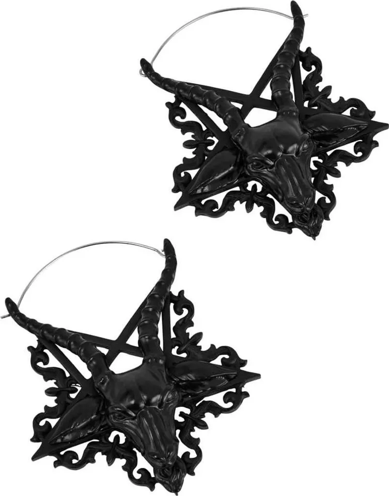 Simbolismo Occulto: Orecchini Killstar Ave Satana Nero Baphomet