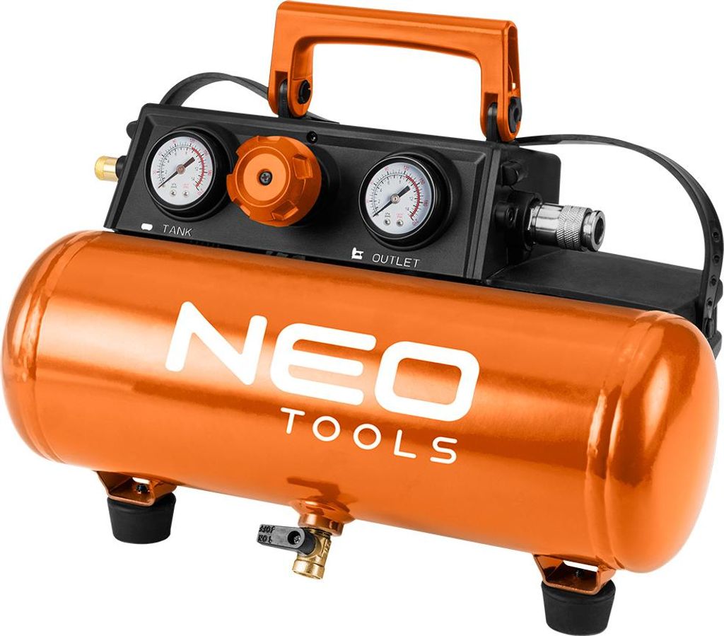 NEO TOOLS Akku Kompressor 18 V max (ohne Akku, ohne Ladegerät) 8 bar Luftkompressor/Akku Luftpumpe Arbeitszeit: 6 Ah – 30 Min