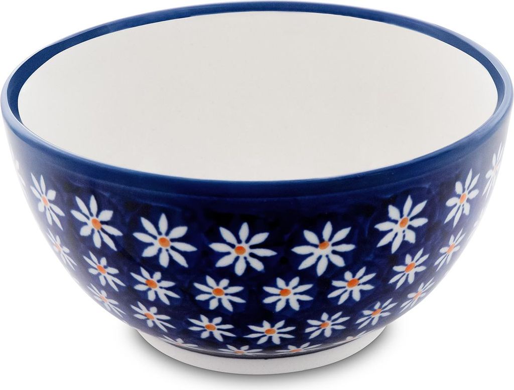 Bunzlauer Keramik 500ml Schüssel Schale Ø14 cm, H=7 cm, Dessertschale Müslischale Kompottschale, Dekor 1311a