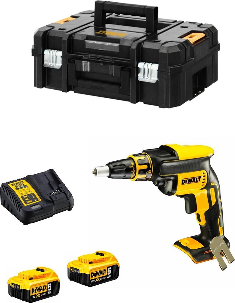 Schnellbauschrauber DeWALT DCF620P2T (2 x 5,0 Ah + DCB115 + TSTAK II)