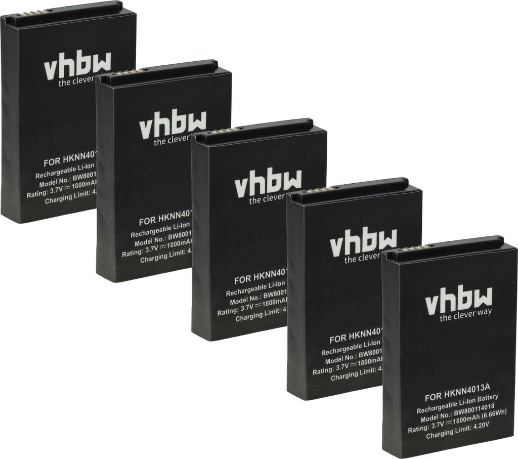 vhbw 5x Akku kompatibel mit Motorola Flipout MB511, Flipout ME511, Flipout, I576, FlipSide MB508 Funkgerät, Walkie Talkie (1800 mAh, 3,7 V, Li-Ion)